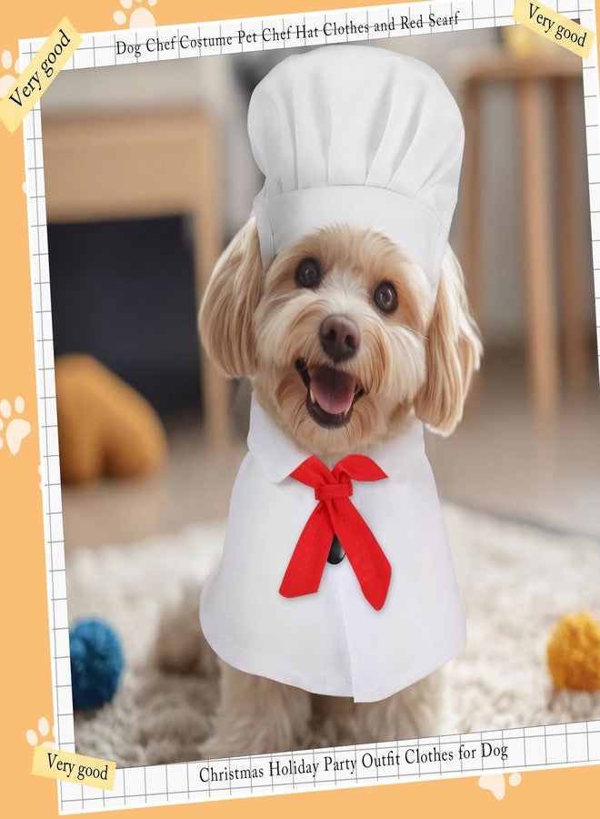 Abbylike Dog Chef Costume Pet Chef Hat Clothes and Red Scarf Christmas Holiday Party Outfit Clothes for Small Dog Pets - Image 4
